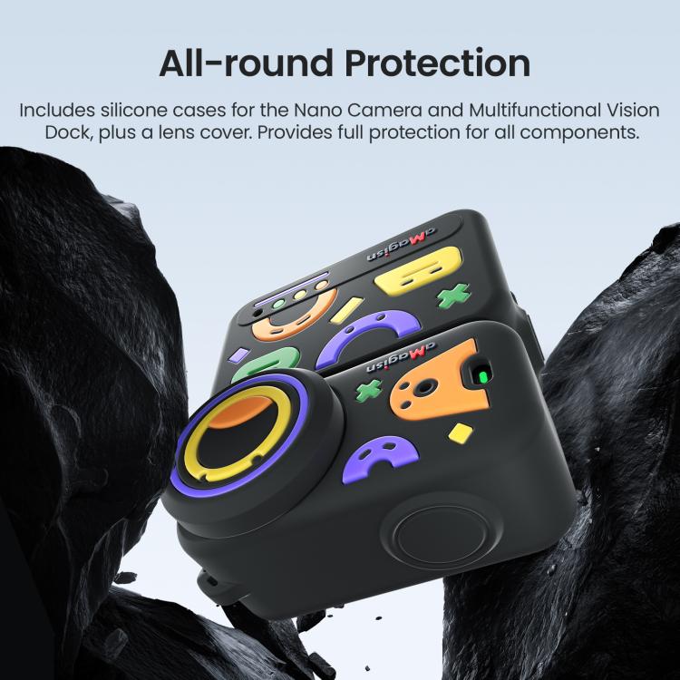 For DJI Osmo Nano aMagisn Fun Pattern Silicone Case 5-in-1 Full Body Protective Cover Skin with Lens Cap