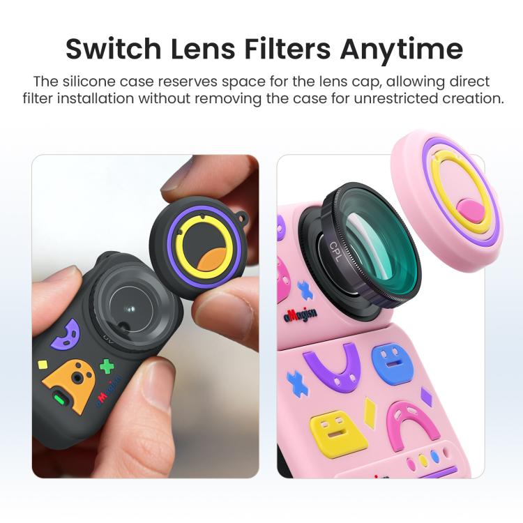 For DJI Osmo Nano aMagisn Fun Pattern Silicone Case 5-in-1 Full Body Protective Cover Skin with Lens Cap