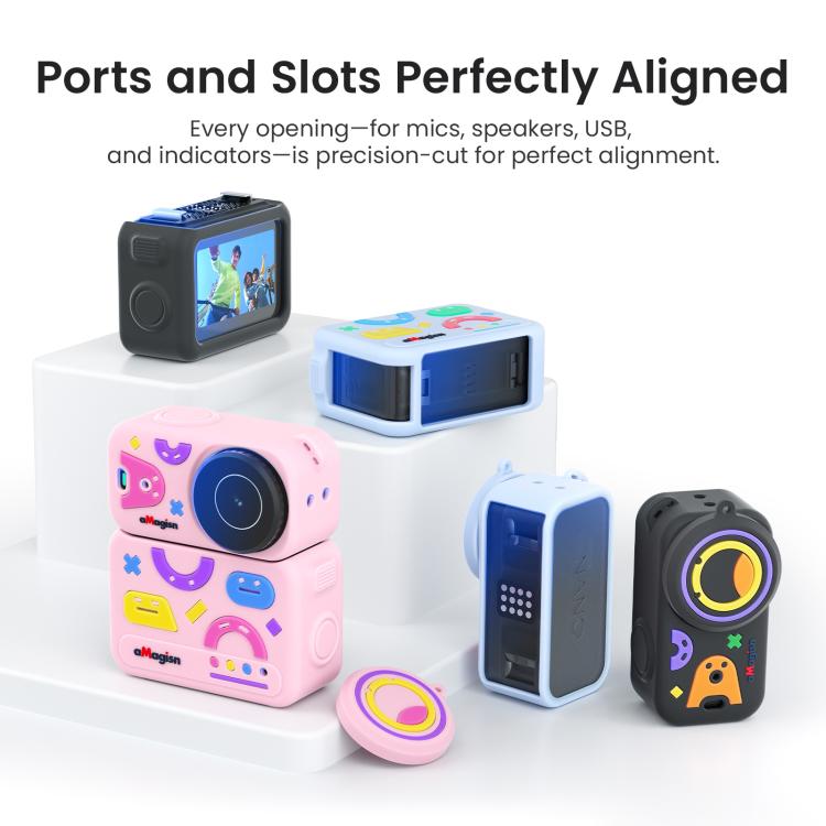 For DJI Osmo Nano aMagisn Fun Pattern Silicone Case 5-in-1 Full Body Protective Cover Skin with Lens Cap