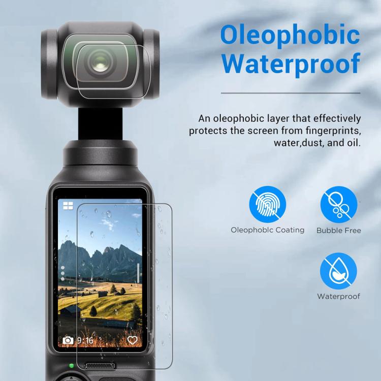 For DJI Pocket 4 Screen Protector Set 9H Hardness Tempered Glass Lens Protector Film