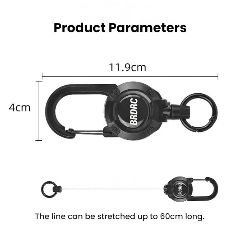 For DJI Osmo Action 6 / Pocket 3 / 4 BRDRC Action Camera Telescopic Backpack Carabiner, Normal