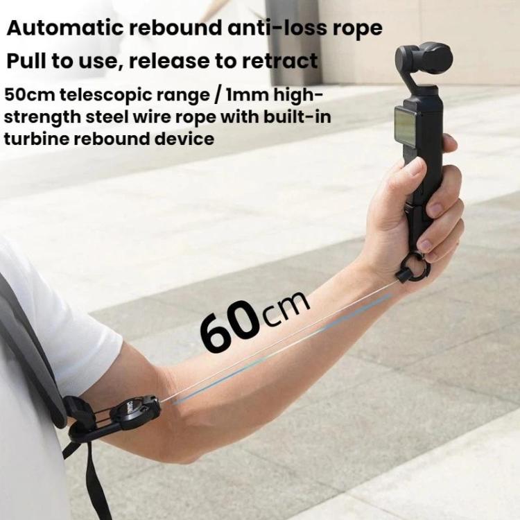 For DJI Osmo Action 6 / Pocket 3 / 4 BRDRC Action Camera Telescopic Backpack Carabiner, Normal