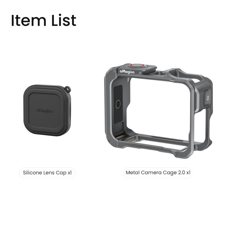 For Insta360 Ace Pro 2 / Ace Pro AMagisn Metal Camera Cage 2.0 With Quick-Switch Vertical/Horizontal Shooting, Cold Shoe Mount