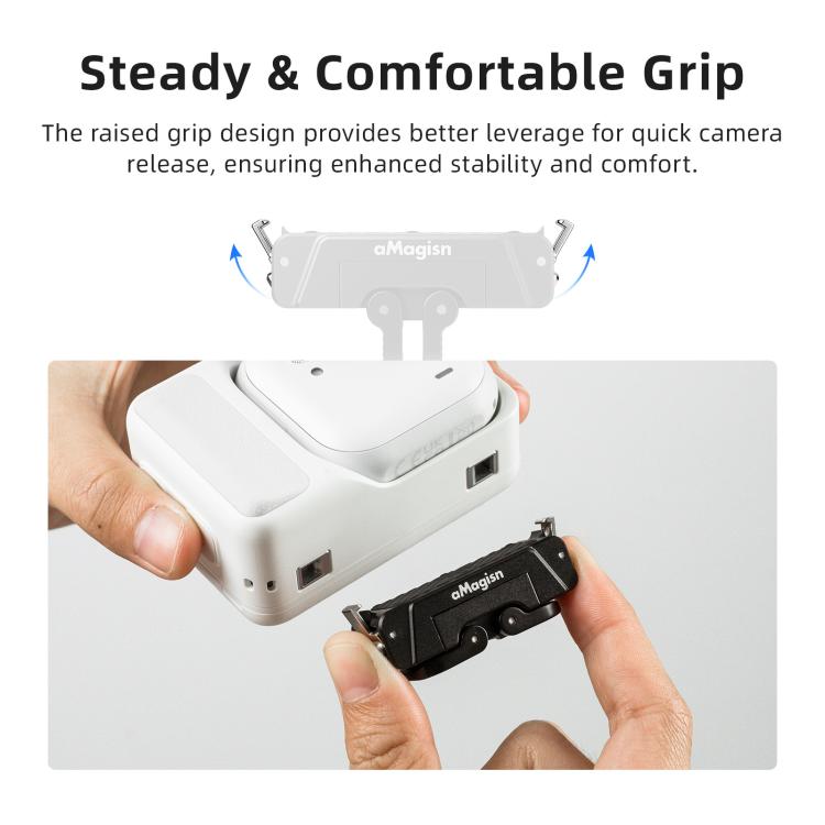 For Insta360 GO Ultra AMagisn 360-Degree Rotatable Metal Magnetic Quick-Release Mount With 1/4-Inch Thread And 2-Prong Base, For Insta360 GO Ultra
