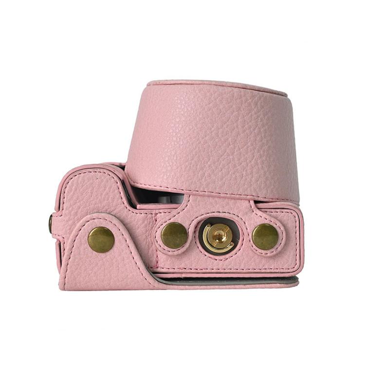 For Sony ZV-E10 II / ZV-E10M2 PU Leather Camera Case Bag Protective Half Body Cover With Shoulder Strap