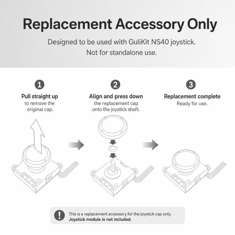 GuliKit 6pcs / Pack Joystick Replacement Caps for Joy-Con, Switch OLED & Switch Lite Analog Thumb Grip Covers