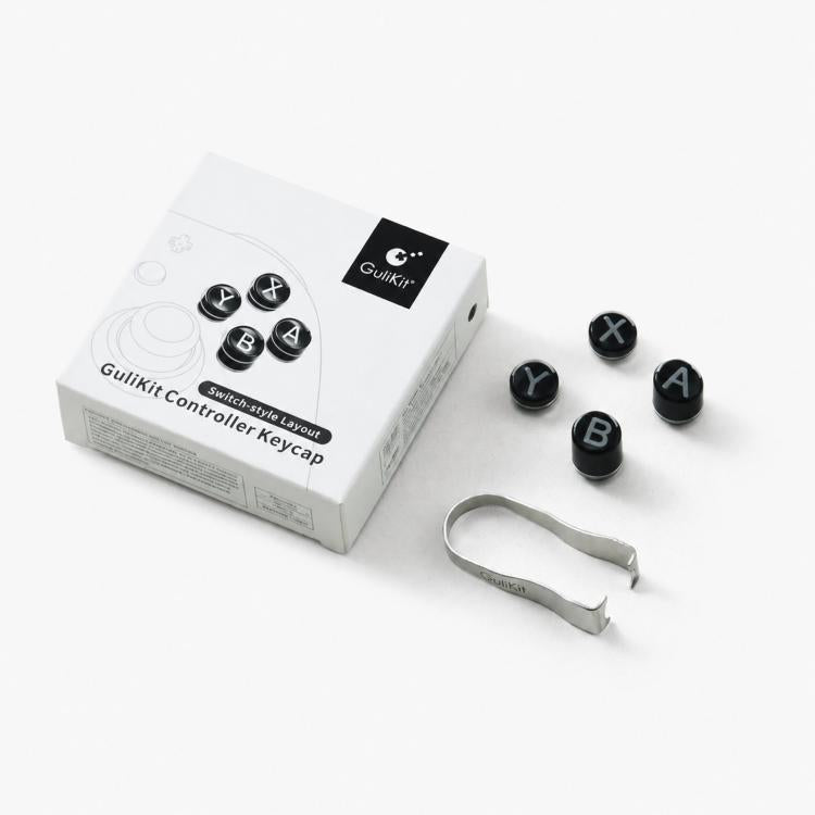 GuliKit NS62 Controller Keycap Set for KK3 / ES / TT Series Switch-Style Layout Replacement ABXY Buttons with Metal Keypuller, NS62 Gray, NS62 Black