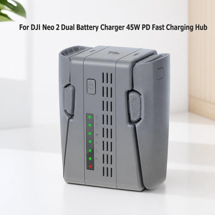 For DJI Neo 2 YX Dual Battery Charger 45W PD Fast Charging Hub with Storage Mode, 2-channel