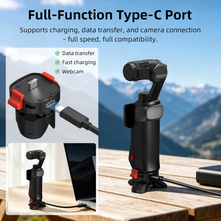 For Insta360 Luna Ultra BRDRC Magnetic Clip Quick-Release Charging Tripod