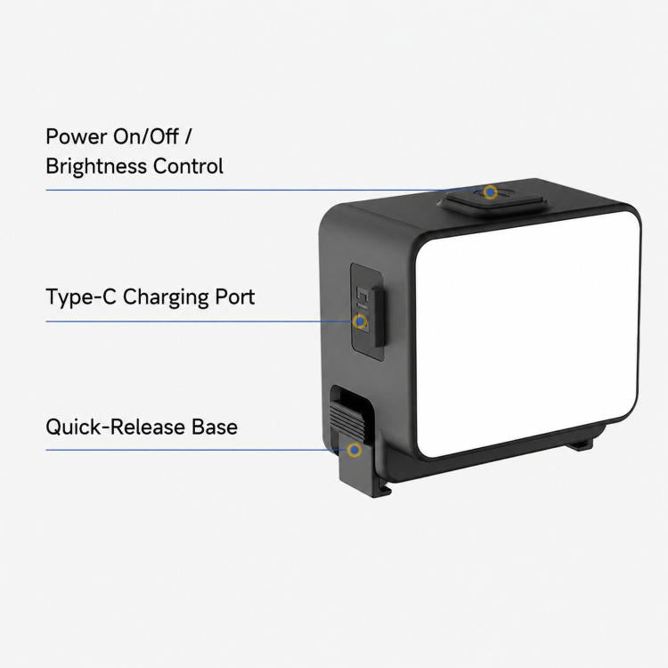 For DJI Osmo Action 5 Pro / 4 / 3 Magnetic Fill Light Portable Photography Lamp, ML-M02
