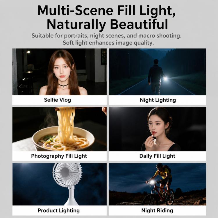 For DJI Osmo Action 5 Pro / 4 / 3 Magnetic Fill Light Portable Photography Lamp, ML-M02