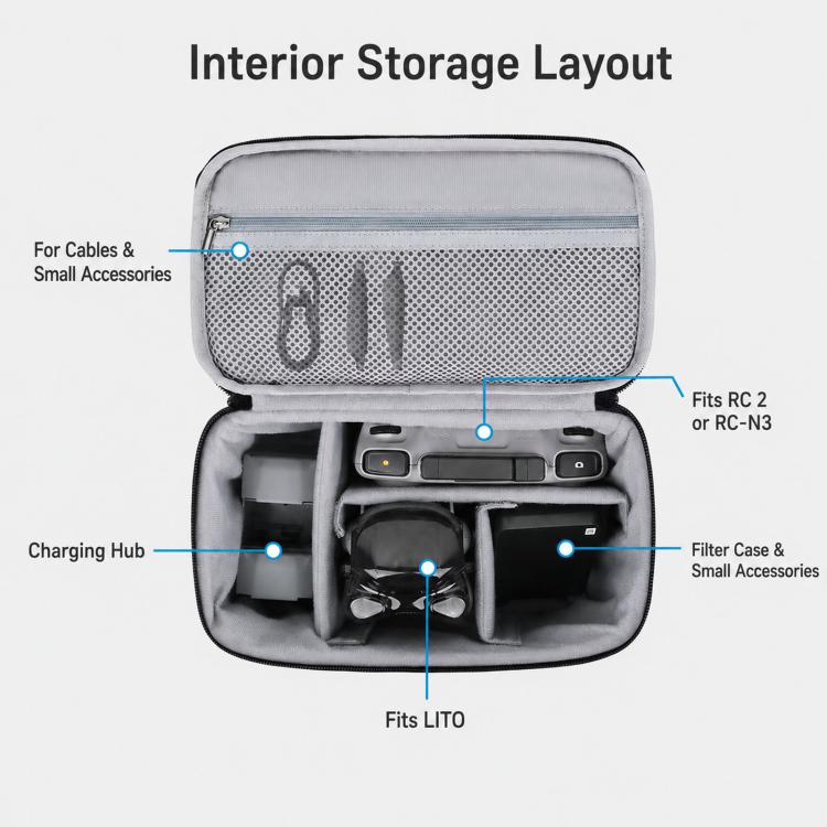 For DJI Lito X1 Fly More Combo Carrying Case Shoulder Bag Storage Box, For DJI Lito X1 (Black)