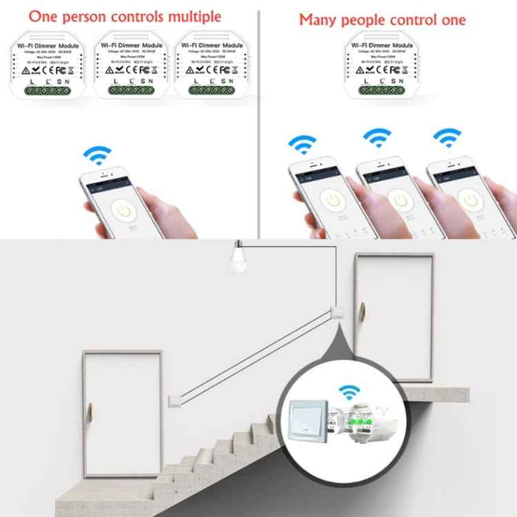 Concealed Wifi Smart Switch Dimmer Switch And Traditional Switch Dual Control Smart Switch