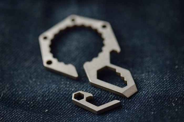 EDC Mini Lightweight Bottle Beer Opener Keyring Pocket Tool Outdoor Camp Hike Utility Gadget, Titanium Alloy, Stainless steel