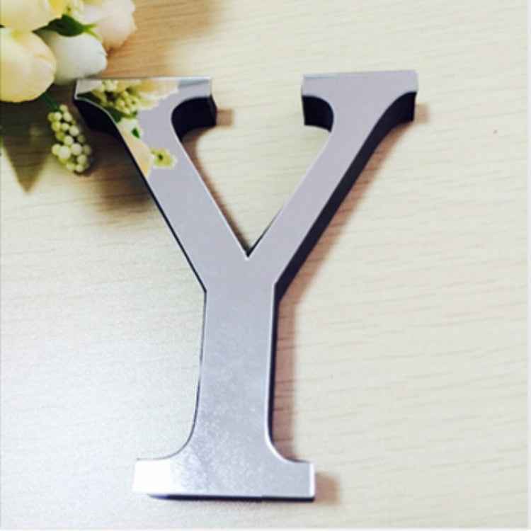 2 PCS Home Decoration Creative Personality English Letters Acrylic Mirror 3D DIY Wall Stickers