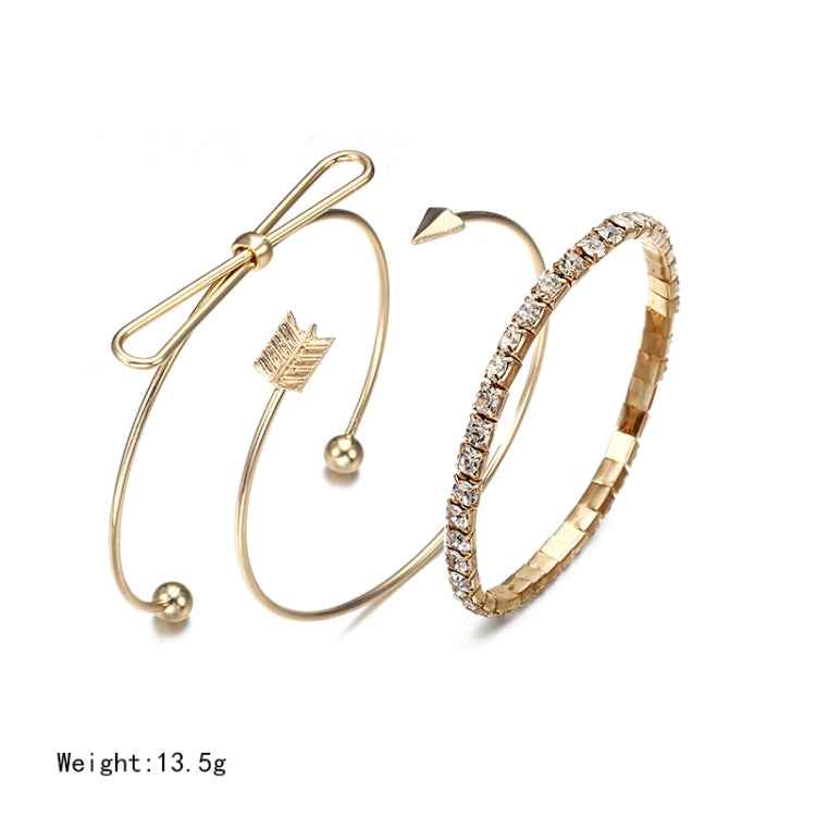 Gold Color Leaf Snowflake Deer Antlers Open Adjustable Cuff Bangles Set For Women