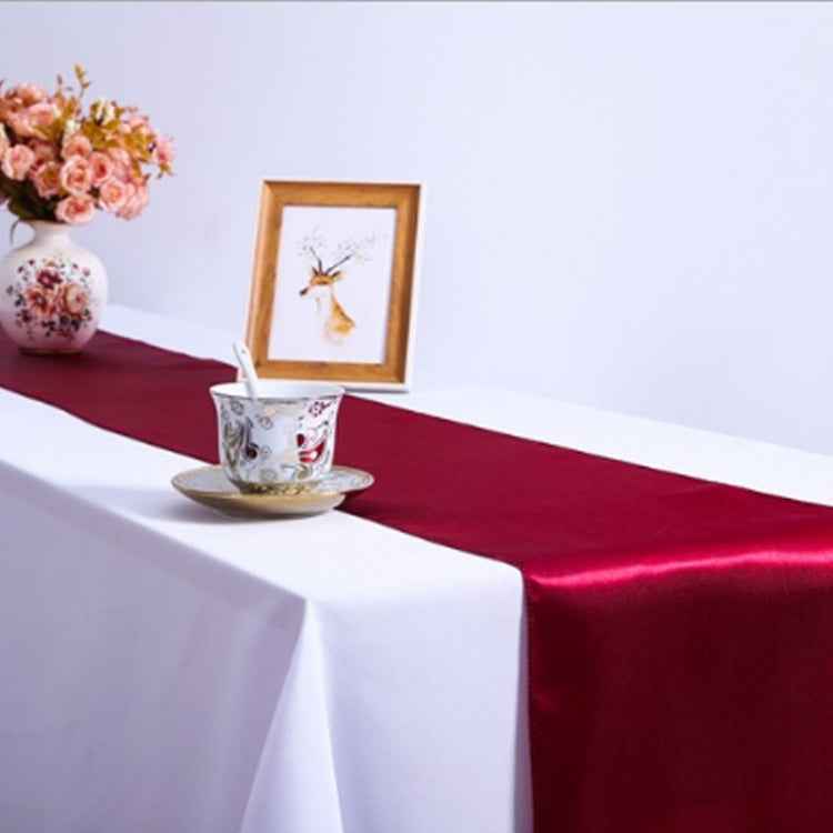 Satin Tablecloth Table Decoration for Home Party Wedding Christmas Decoration, 30X275CM