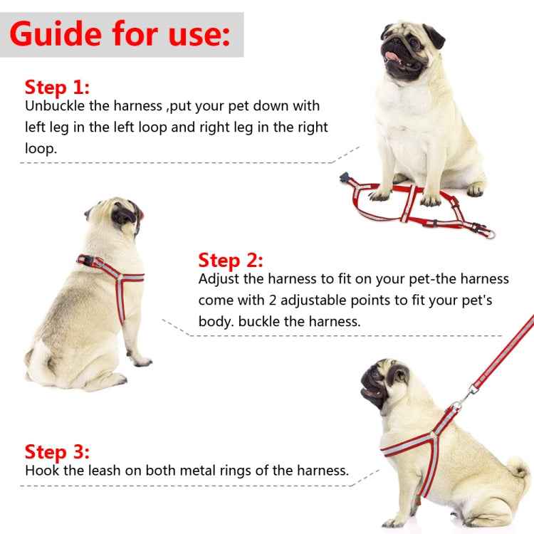 Small Medium Dogs Nylon Reflective Dog Leash Lead Set, S, M