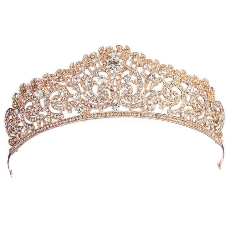 Women Bridal Wedding Jewelry Tiaras Crown Gold Color Full Crystal Rhinestones Accessories Headband Tiaras Crowns