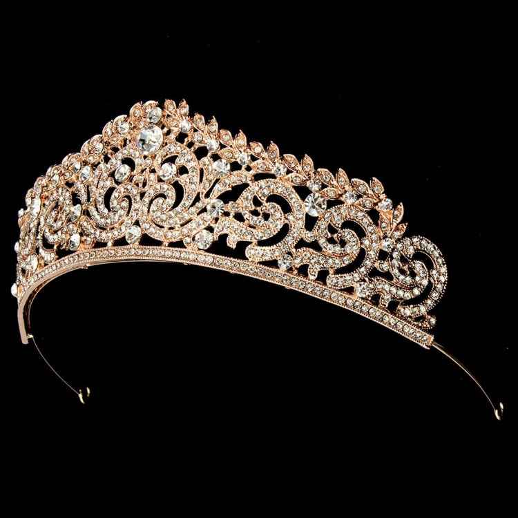 Women Bridal Wedding Jewelry Tiaras Crown Gold Color Full Crystal Rhinestones Accessories Headband Tiaras Crowns