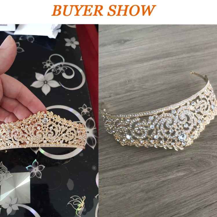 Women Bridal Wedding Jewelry Tiaras Crown Gold Color Full Crystal Rhinestones Accessories Headband Tiaras Crowns