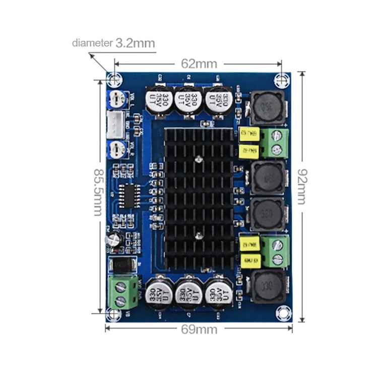 XH-M543 120W+120W Dual-channel Stereo High Power Digital TPA3116D2 Audio Power Amplifier Board