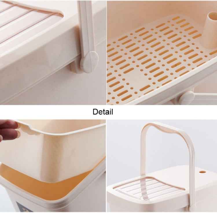 Office Plastic Tea Residue Bucket Tea Waste Bucket Push Lid Portable Trash Can, 7L, 10L