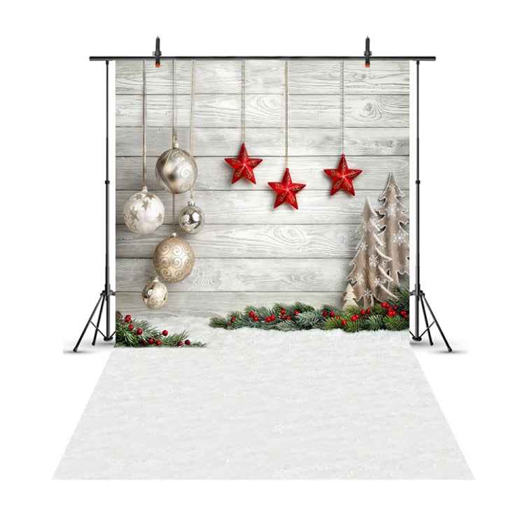 1.5m x 2.1m Snow Ground Wooden Wall Party Festival Setting Photography Background Cloth