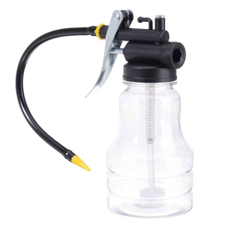 250cc Transparent High Pressure Pump Oiler Lubrication Oil Can Plastic Machine Oiler Grease 245mm Length flex Gun, 245mm Length flex Gun
