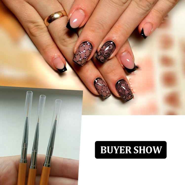 3 PCS Gold Nail Art Lines Painting Pen Brush Professional UV Gel Polish Tips 3D Design Manicure Drawing Tool Kit