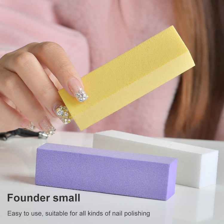 10 PCS White Tofu Block Nail Polish Four Squares High Elastic Cotton Manicure Sand Block