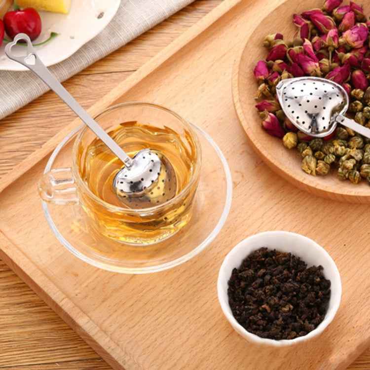 2 PCS Stainless Steel Practical Heart Shape Tea Infuser Spoon Strainer