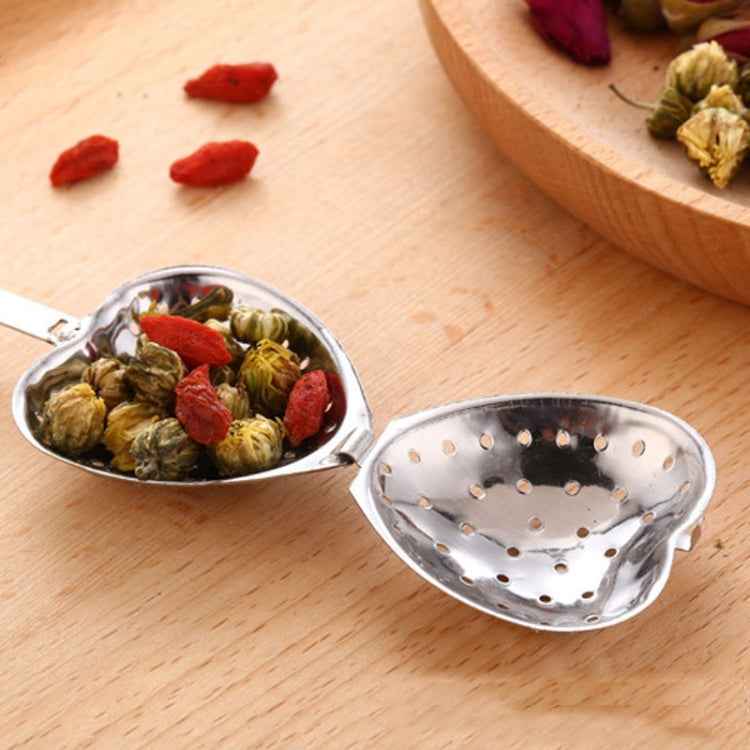 2 PCS Stainless Steel Practical Heart Shape Tea Infuser Spoon Strainer