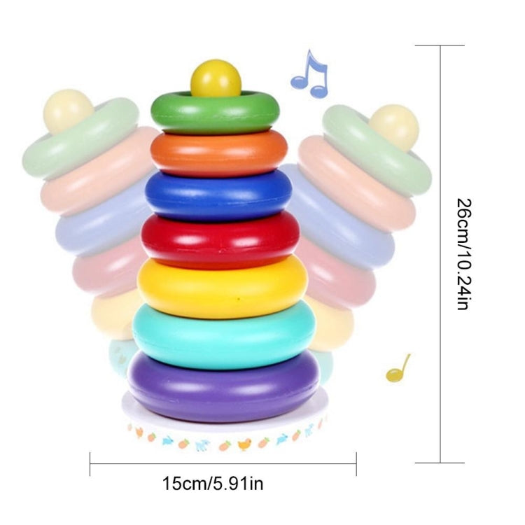 Music Rainbow Stacking Ring Rainbow Tower Tumbler Children Stacking Rings, Rainbow Tower