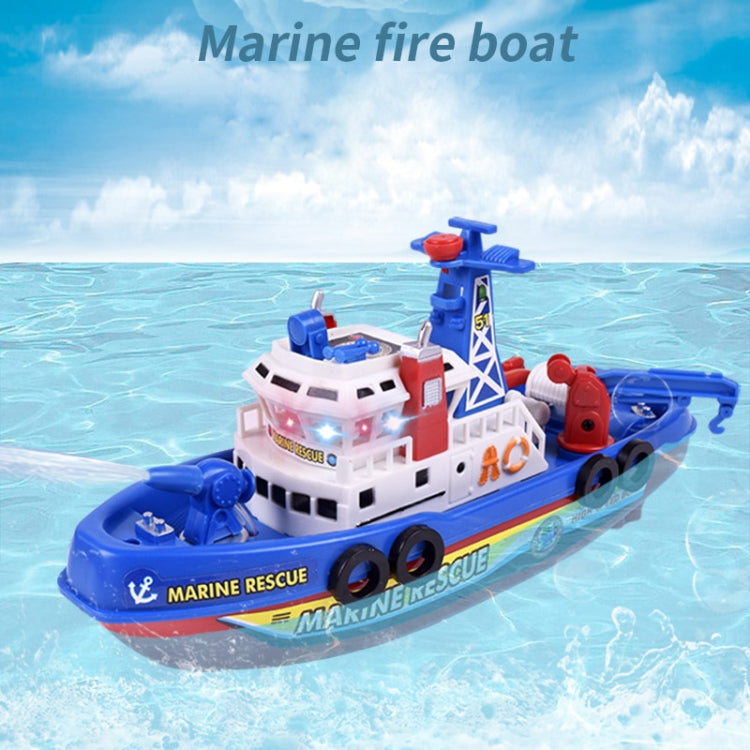 Electric Fishing Fire Boat Baby Shower Toy with Water Spray & Light & Sound Function, Electric Fishing Fire Boat