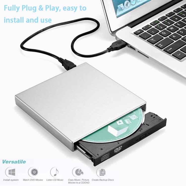 USB 2.0 Portable Ultra Slim External Slot-in DVD-RW CD-RW CD DVD ROM Player Drive Writer Rewriter Burner for PC