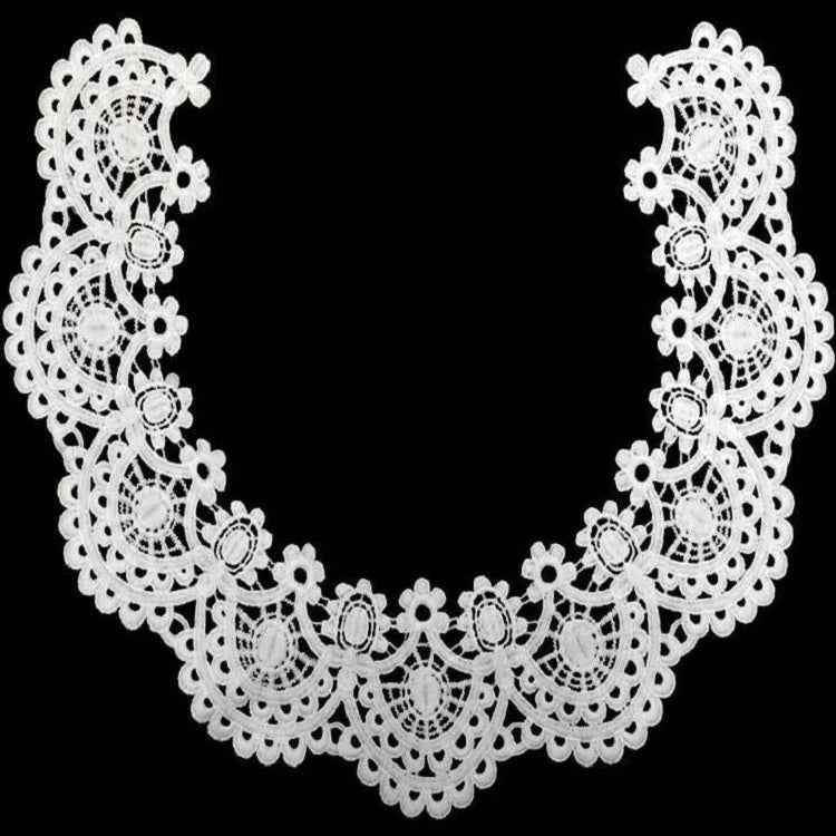 Milk Silk Lace Embroidered Collar Hollow Fake Collar DIY Clothing Accessories, Size: about 32 x 26cm, Red, Red Wine, Blue, Beige, Purple Pink, Black, White