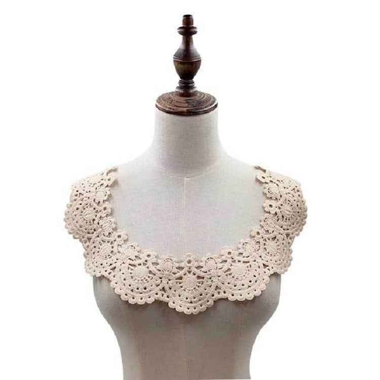 Milk Silk Lace Embroidered Collar Hollow Fake Collar DIY Clothing Accessories, Size: about 32 x 26cm, Red, Red Wine, Blue, Beige, Purple Pink, Black, White