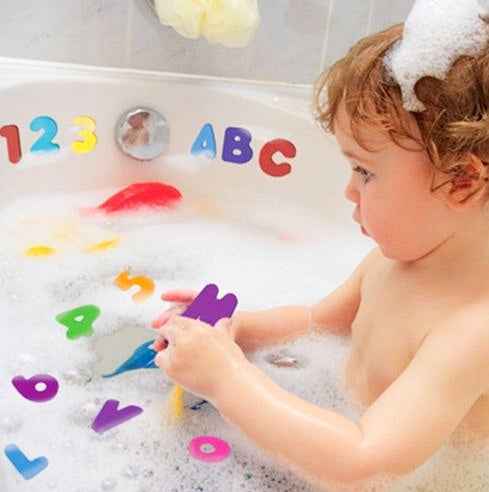 36pcs/Set Alphanumeric Letter Puzzle Baby Bath Toys Soft EVA Kids Baby Water Toys for Bathroom Early Educational Suction Up Toy