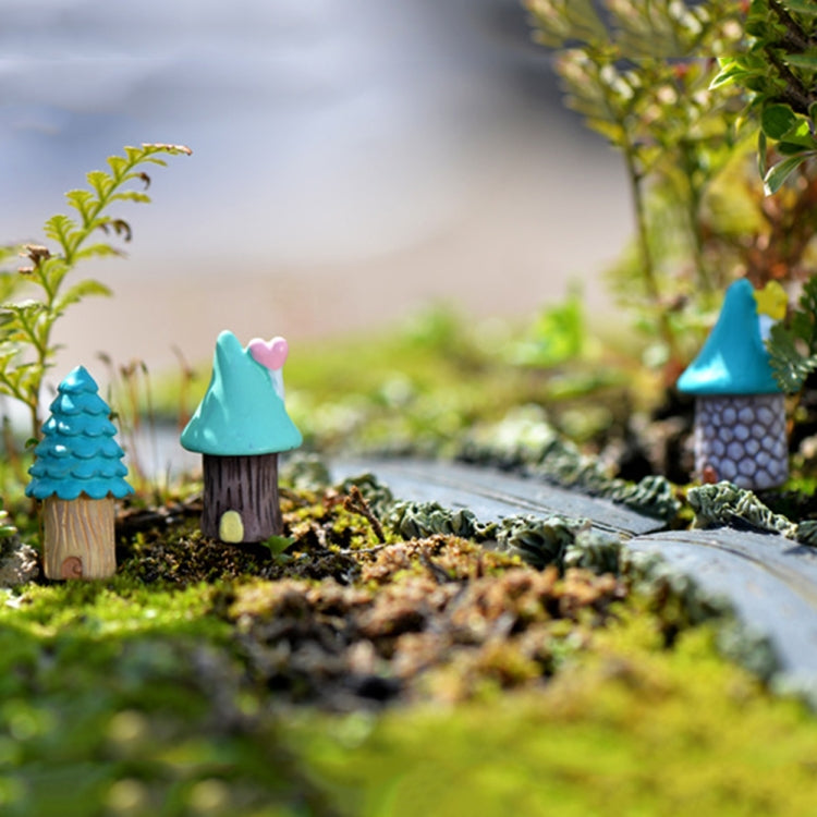 2 PCS Cartoon Tree House Moss Micro-landscape Fleshy Ornaments Jewelry, Random Style Delivery