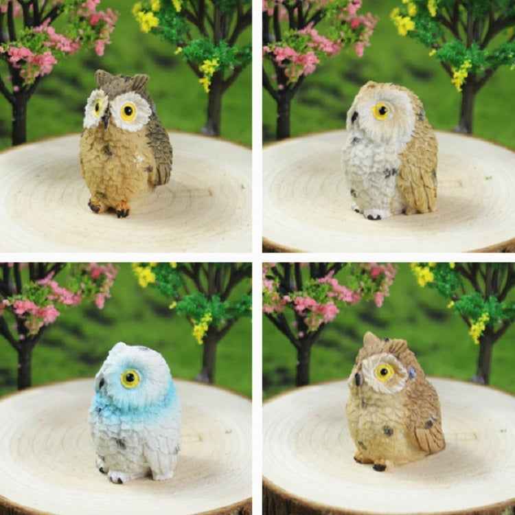 4 PCS/Set Mini Simulation Owl Gardening Decorative Animal Ornaments