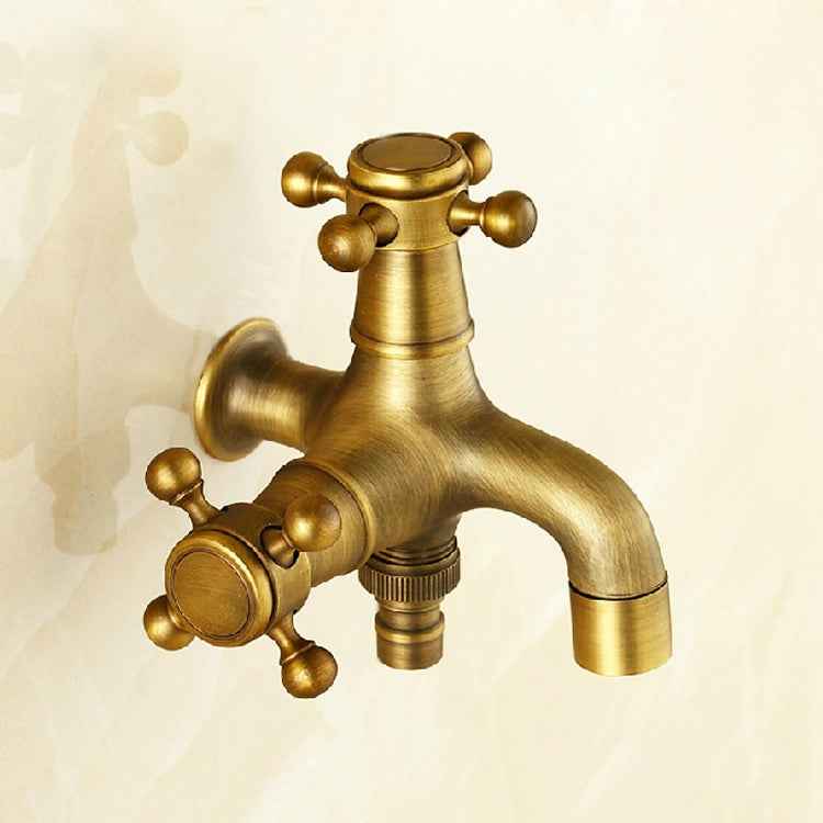 Copper Antique Washing Machine Faucet one Point two Pairs Single Cold 4 Points Faucet