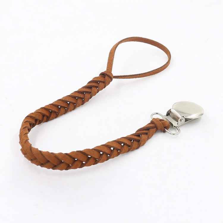 3 PCS Baby Pacifier Chain Leather Woven Anti-off Chain