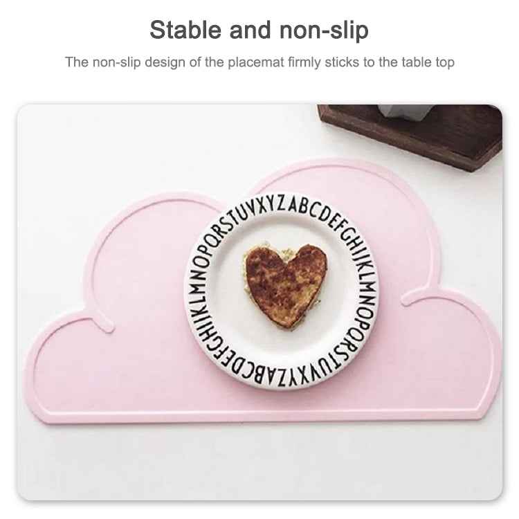 Children Cloud Silicone Placemat Waterproof Environmental Protection Student Table Mat, White, Black, Yellow, Blue, Green, Light Pink, Dark Gray, Light Blue, Light Green, Light Gray, Dark Pink