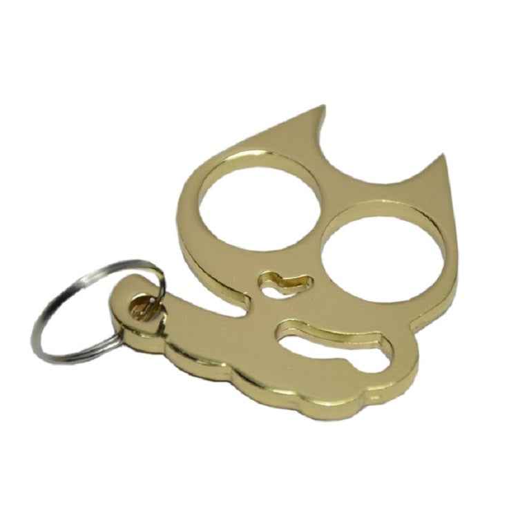 5 PCS Kitty Outdoor Metal Self-defense Keychain Outdoor Self-defense Window Breaking Tool, Cat Shape(Gold), Cat Shape(Black)