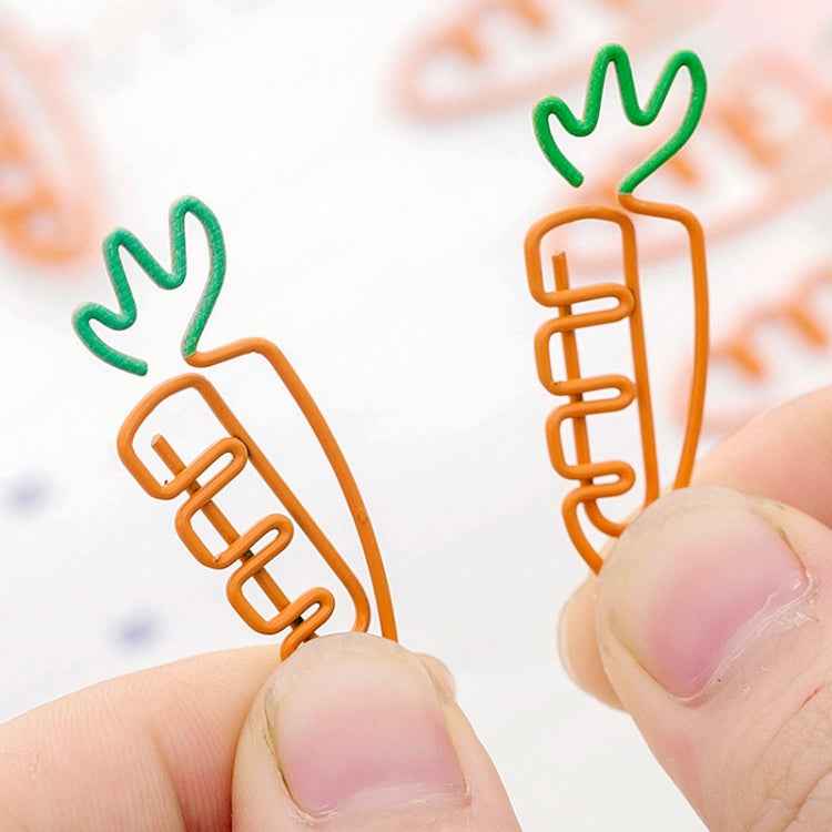 5 PCS Creative Kawaii Carrot Shaped Metal Paper Clip Bookmark Stationery School Office Supply