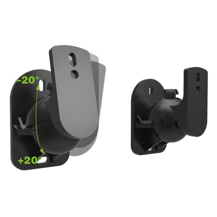 Pair Black Surround Sound Speaker Wall Mount Brackets 45 Degree Rotatable Design TV Wall Mount 8 x 4.5 x 5.8cm