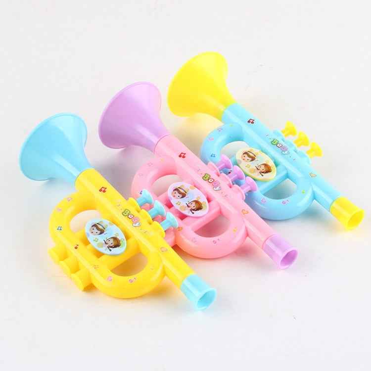 3 PCS Cute Cartoon Plastic Trumpet Children Music Toy, Random Color Delivery