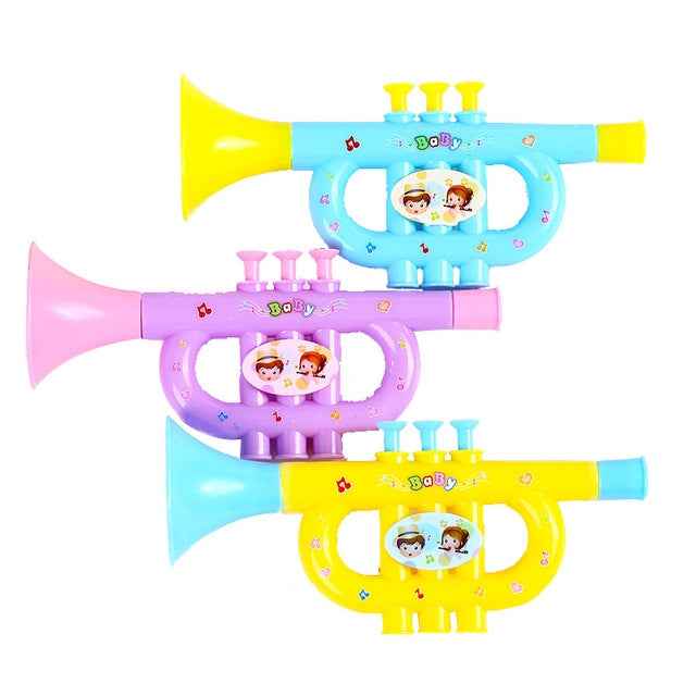 3 PCS Cute Cartoon Plastic Trumpet Children Music Toy, Random Color Delivery