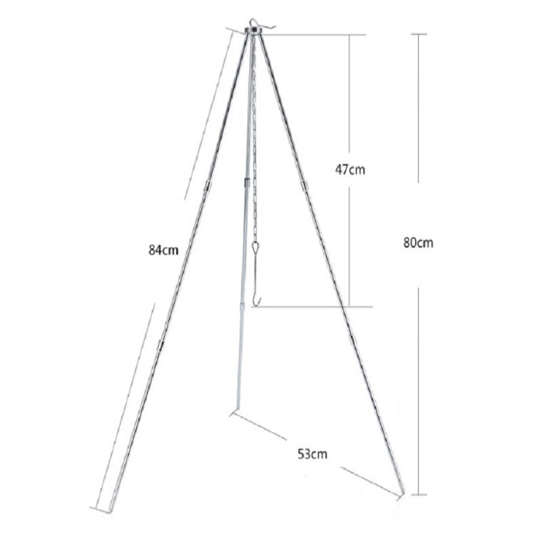 Outdoor Camping Cooking Tripod Hanging Pot Durable Portable Bonfire Tripod